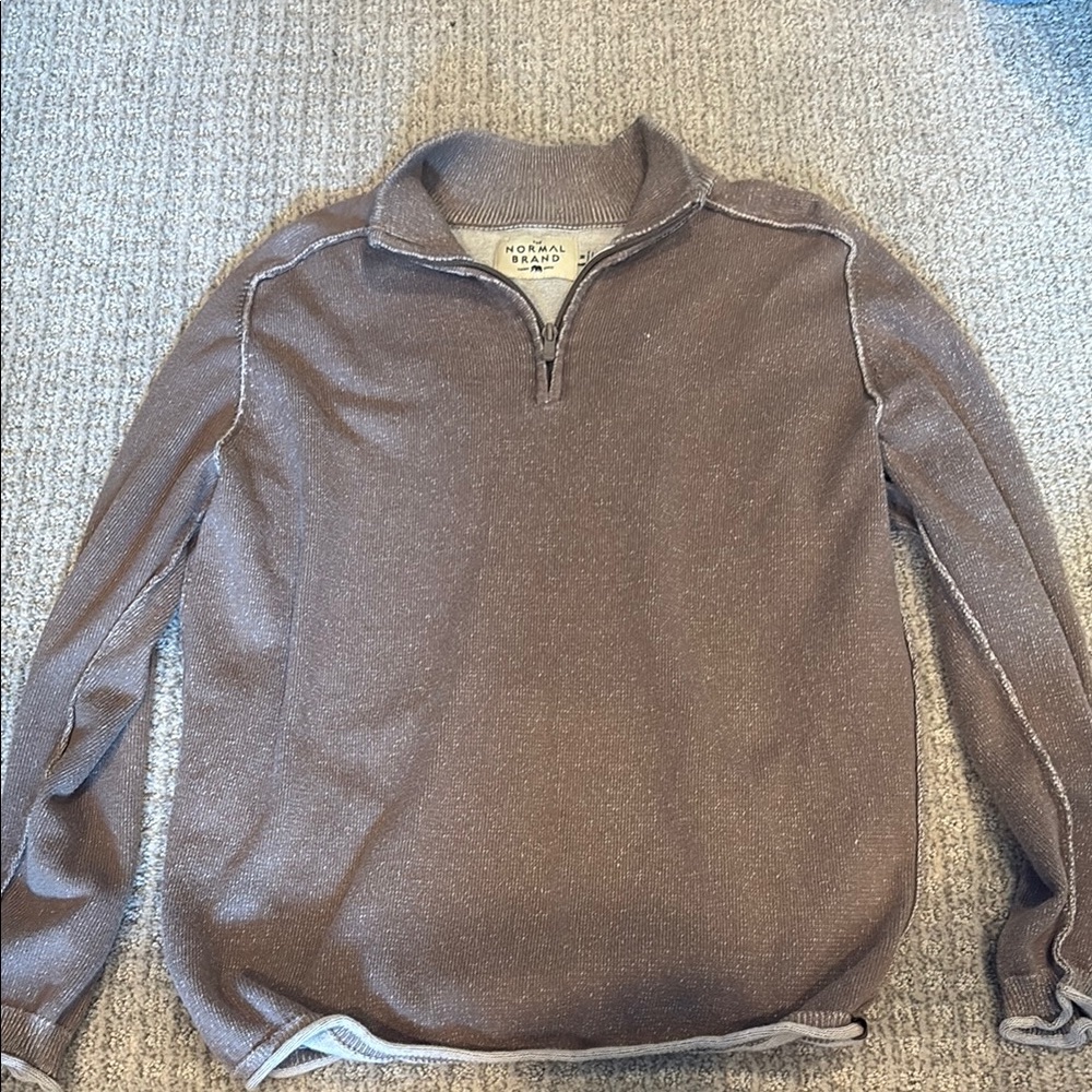 The Normal Brand Brown Zip Up Sweater Classic Design